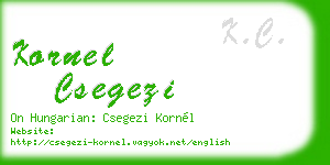 kornel csegezi business card